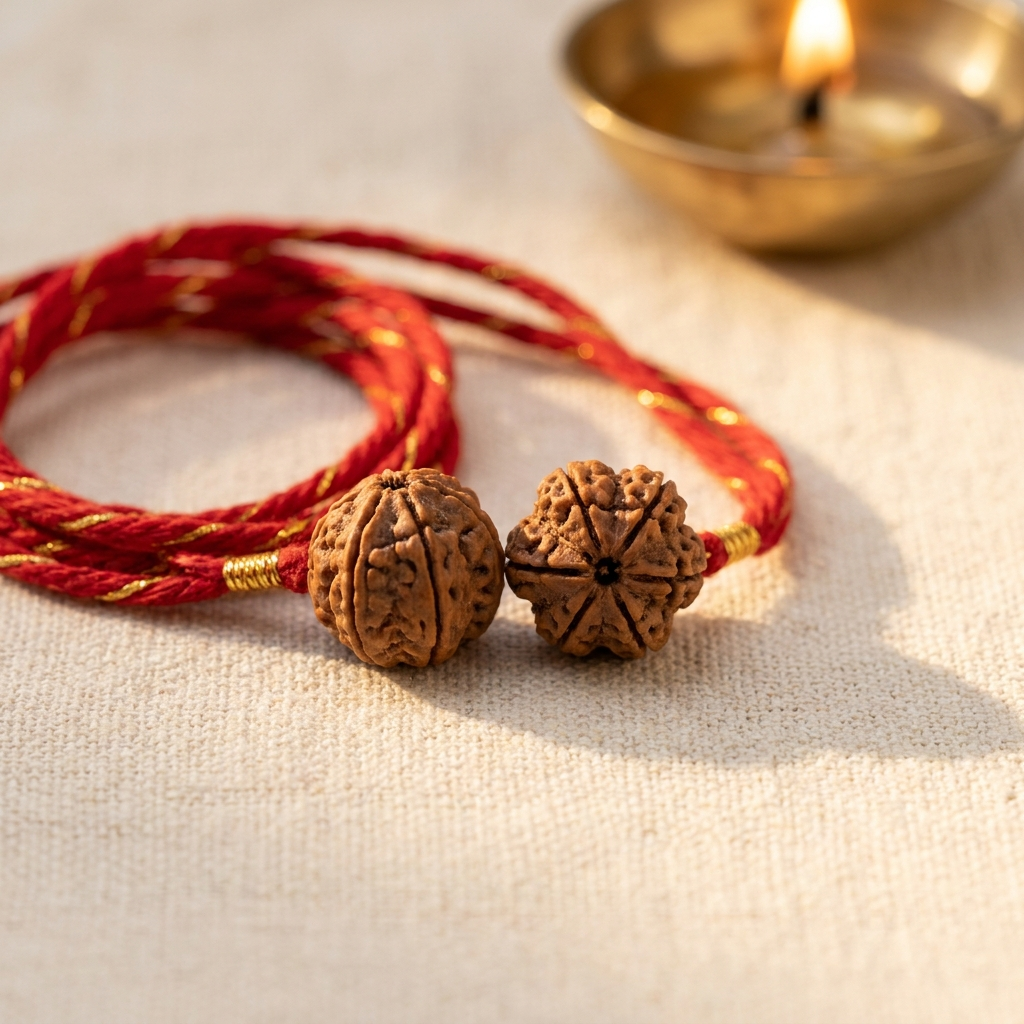 6 & 7 Mukhi Rudraksha Pair (Nepali) — Willpower & Wealth