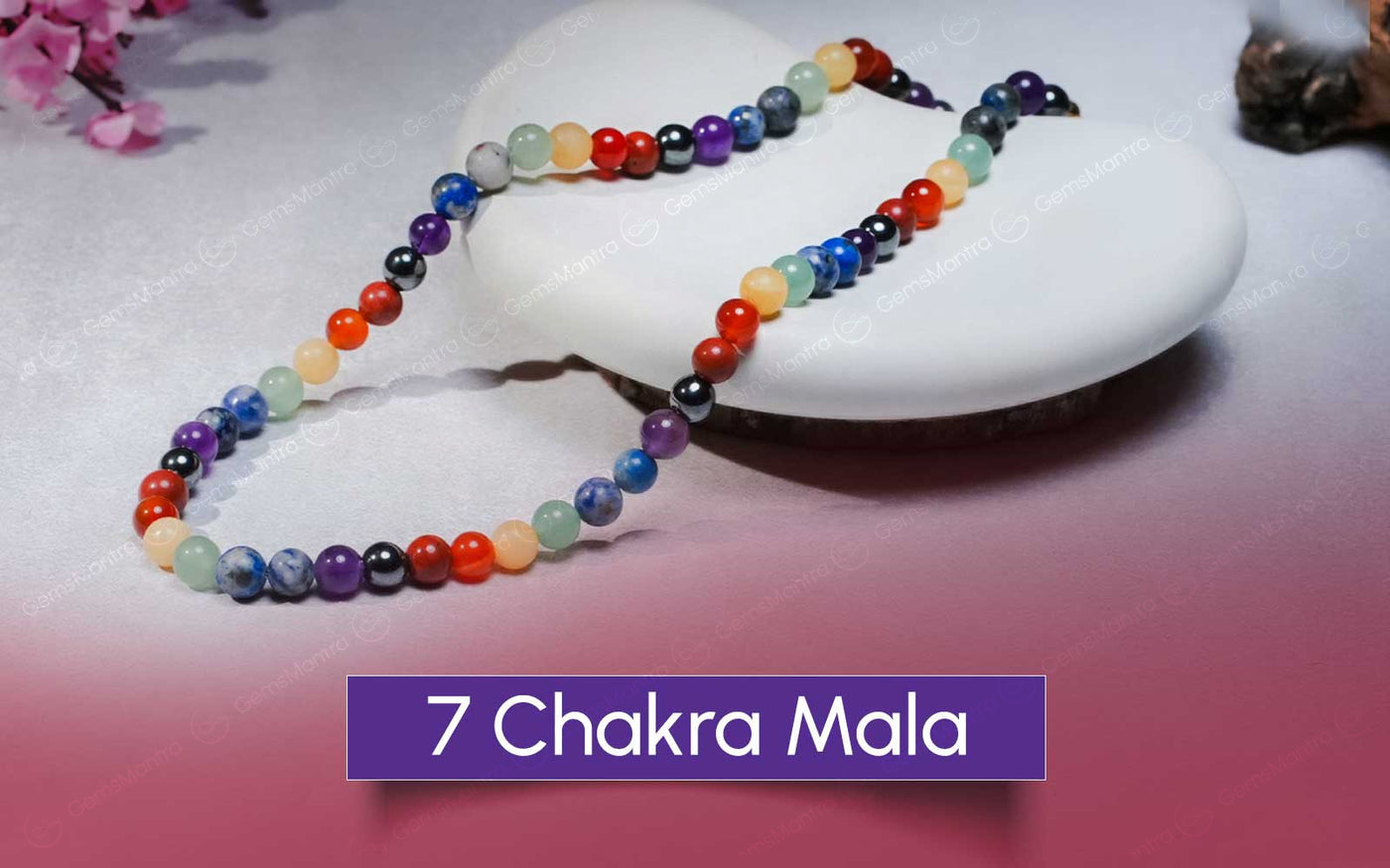 7 Chakra Mala – Natural Crystal Beads for Balance