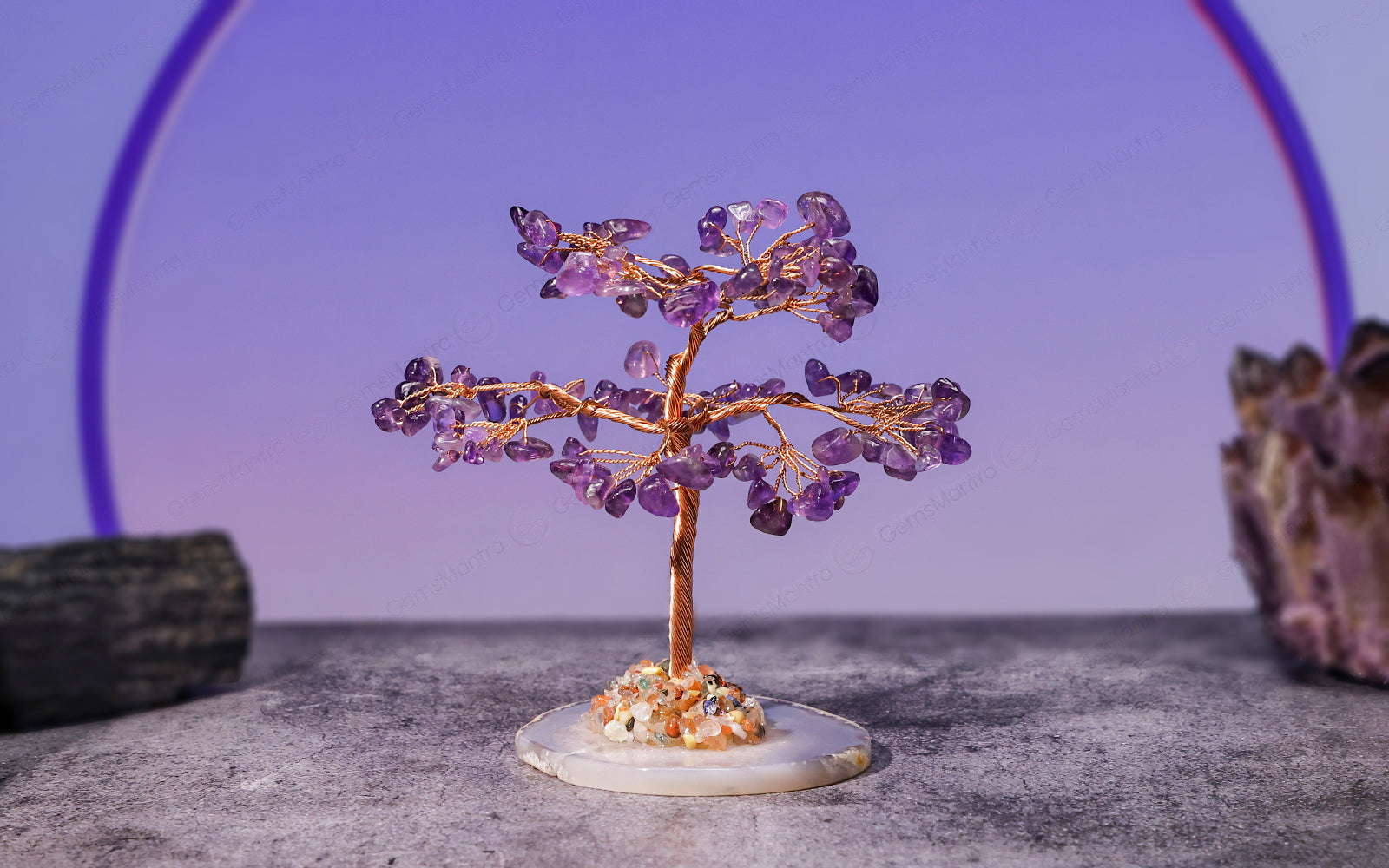 Amethyst Crystal Tree with Plate Base – for Vastu