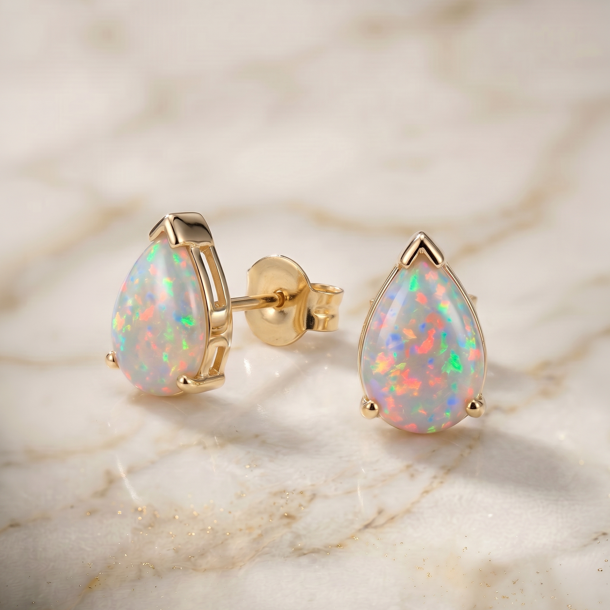 Cushion Blue Opal Hinged Clip Drop Earrings – for Women