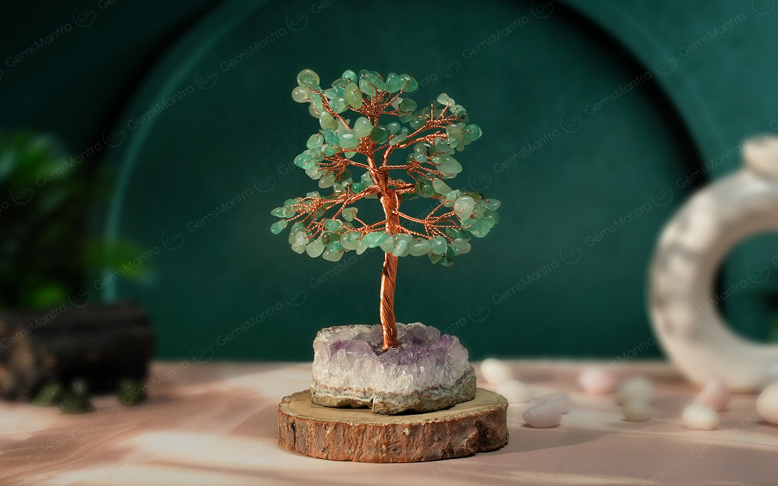Green Aventurine & Amethyst Cluster – for Vastu