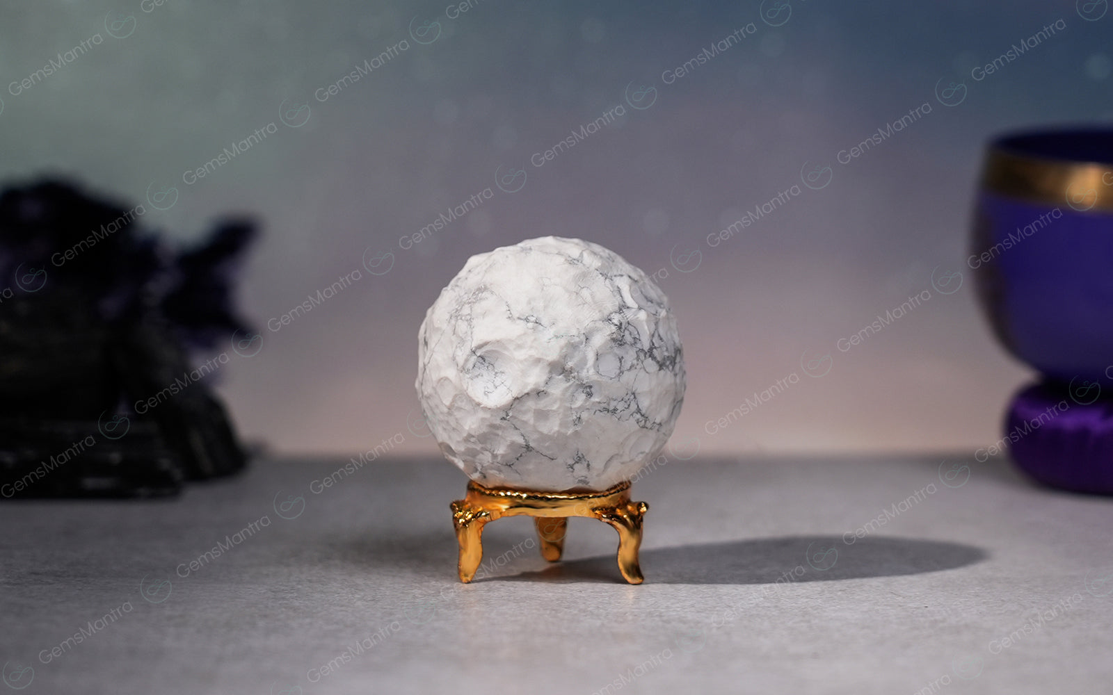 Howlite Moon Sphere – for Vastu