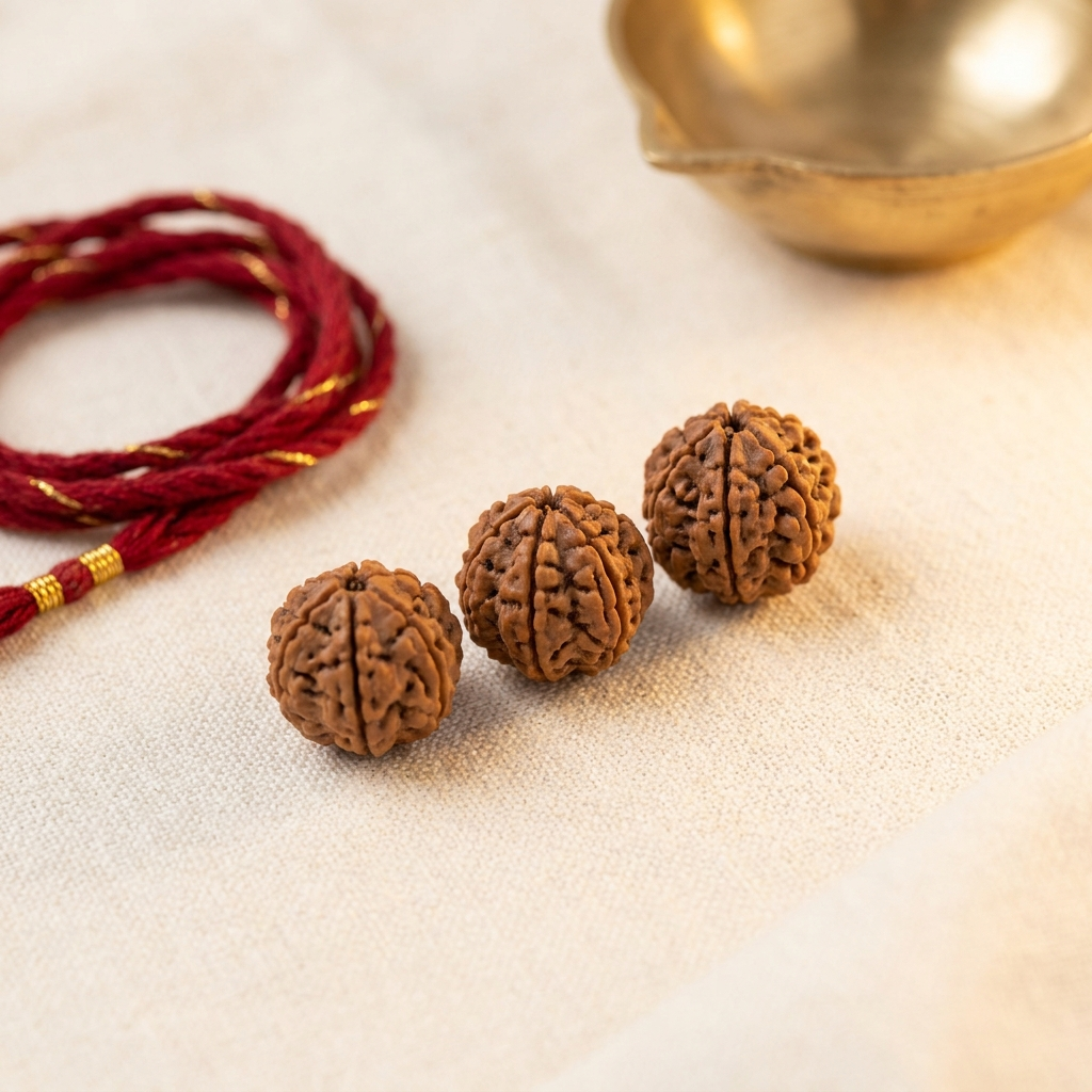 Mukhi Foundation Trio — 5, 6 & 7 Mukhi Rudraksha (Nepali)