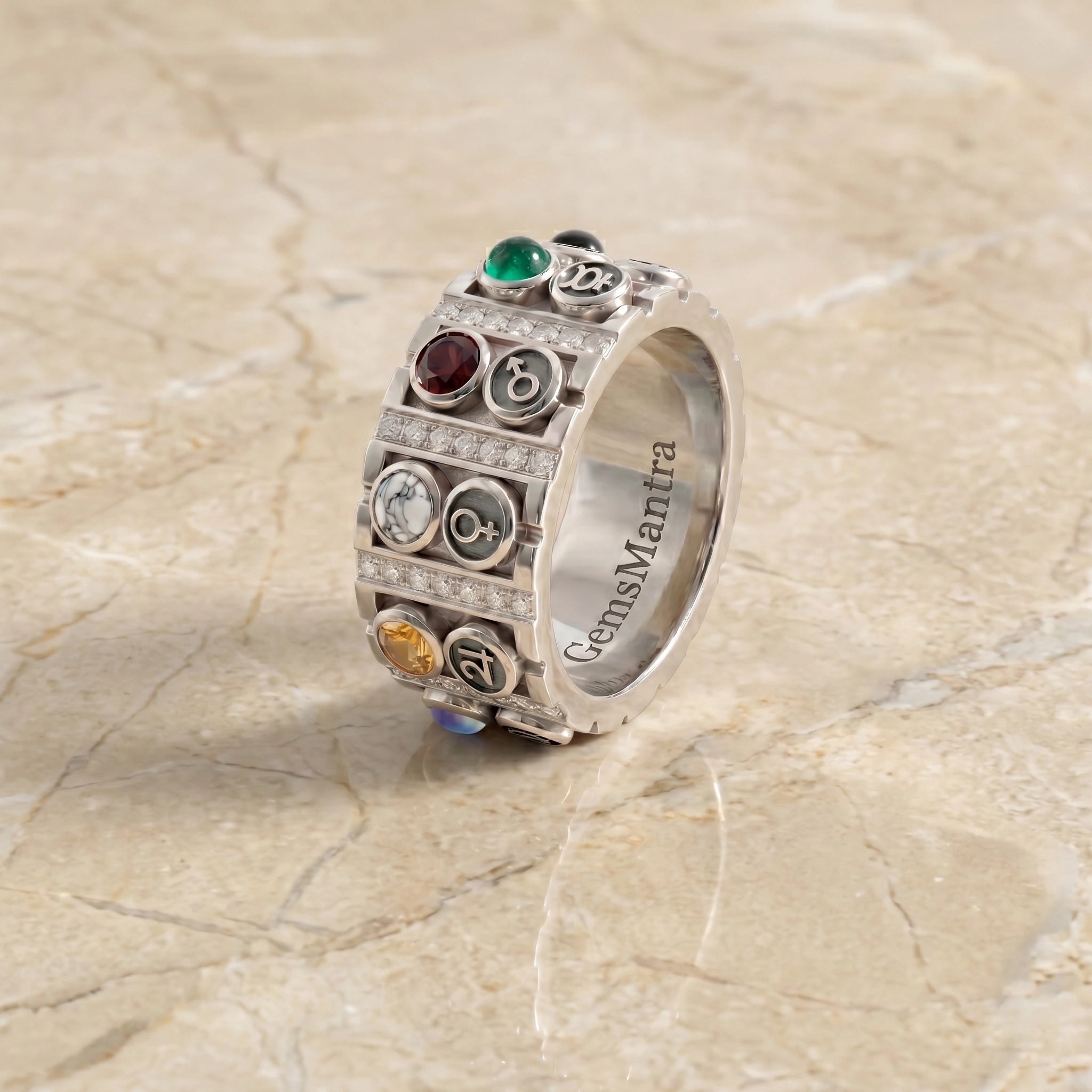Navratna Ring - Silver