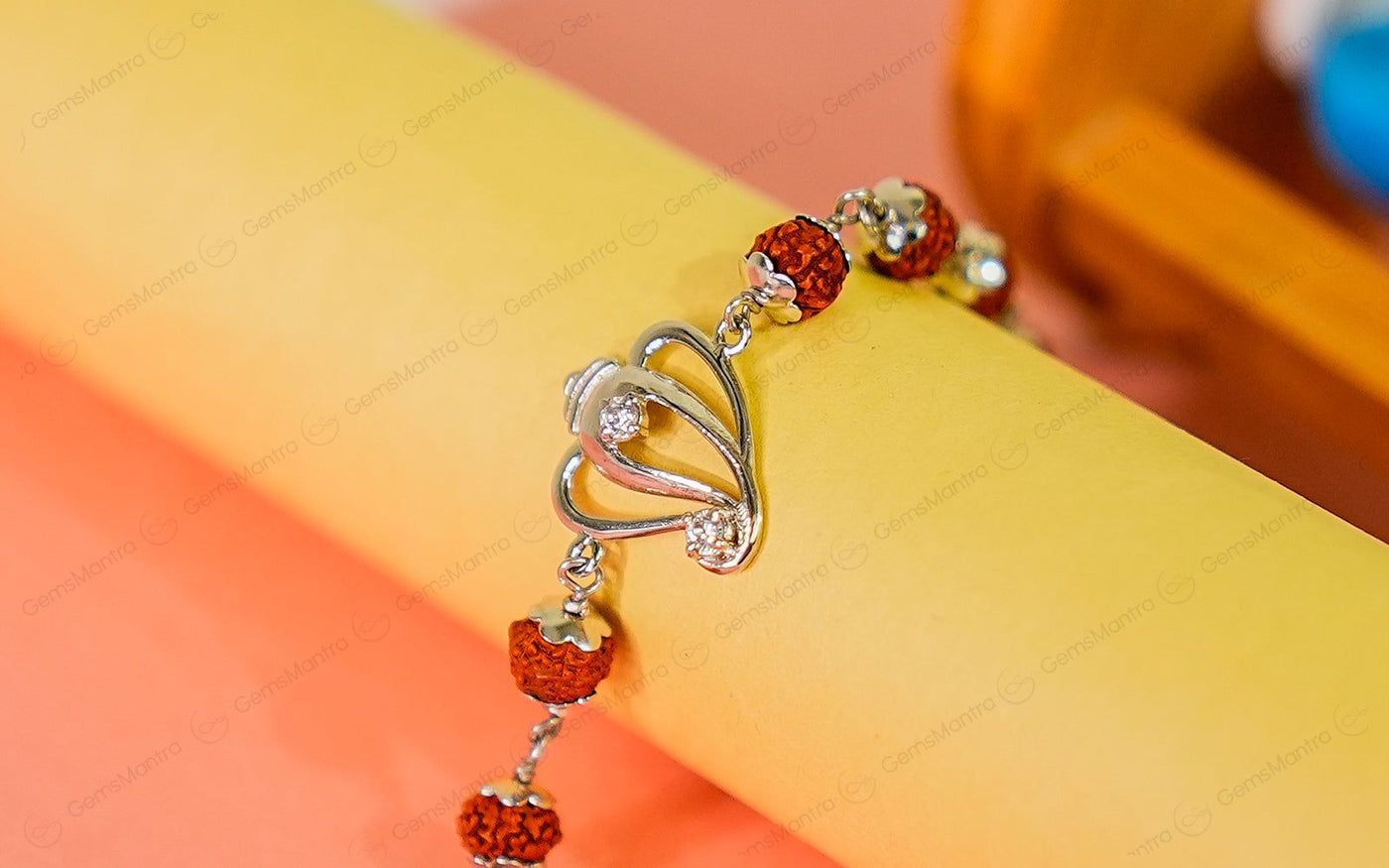 Original 5 Mukhi Rudraksha Silver Ganesh Bracelet for Kids – 5 Beads