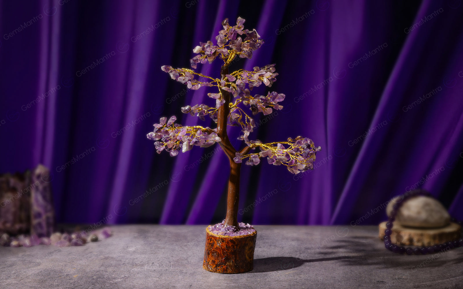 Amethyst Crystal Tree – Wooden Base, for Vastu