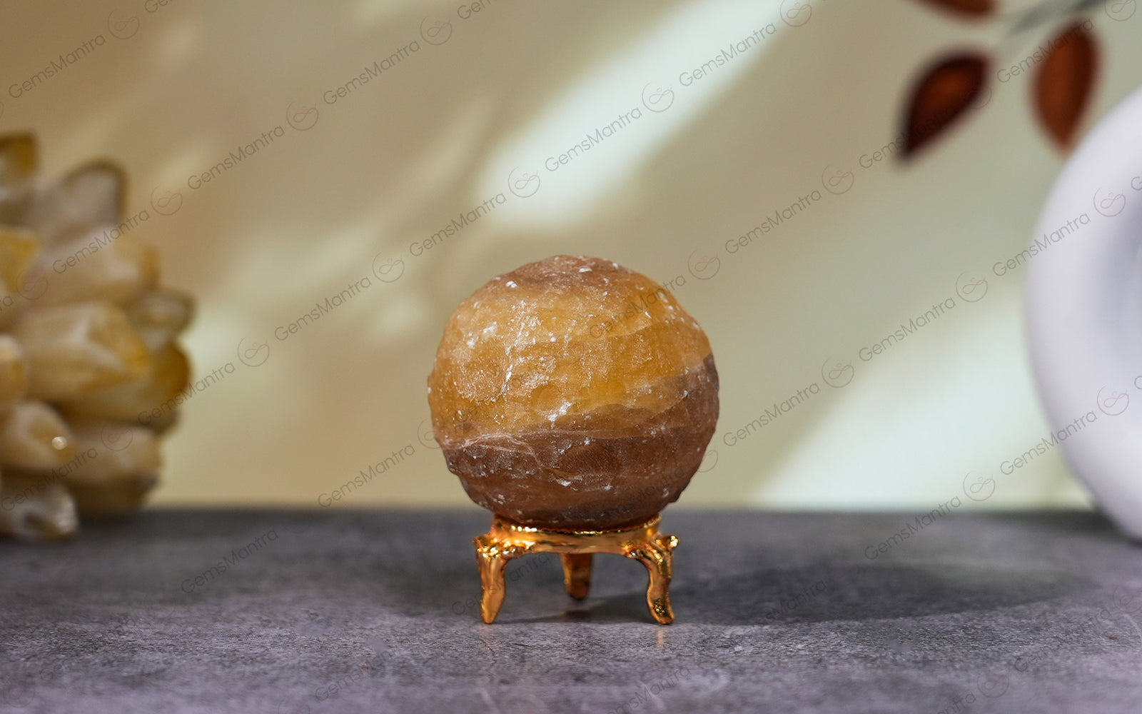 Yellow Fluorite Moon Sphere – for Vastu